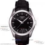 Perfect Replica Tissot T-Classic Couturier T035 Black Dial 40&30 MM Swiss Quartz Couple Watch 